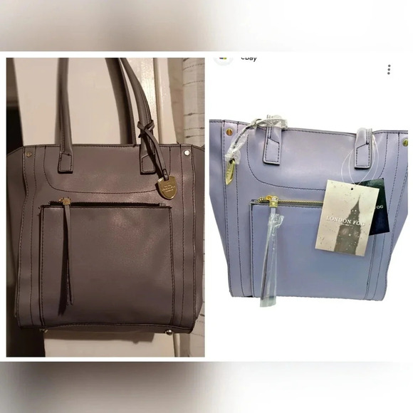 London Fog Handbags - LONDON FOG Tote Bag Purse Infinity Periwinkle Vegan Leather Double Handle